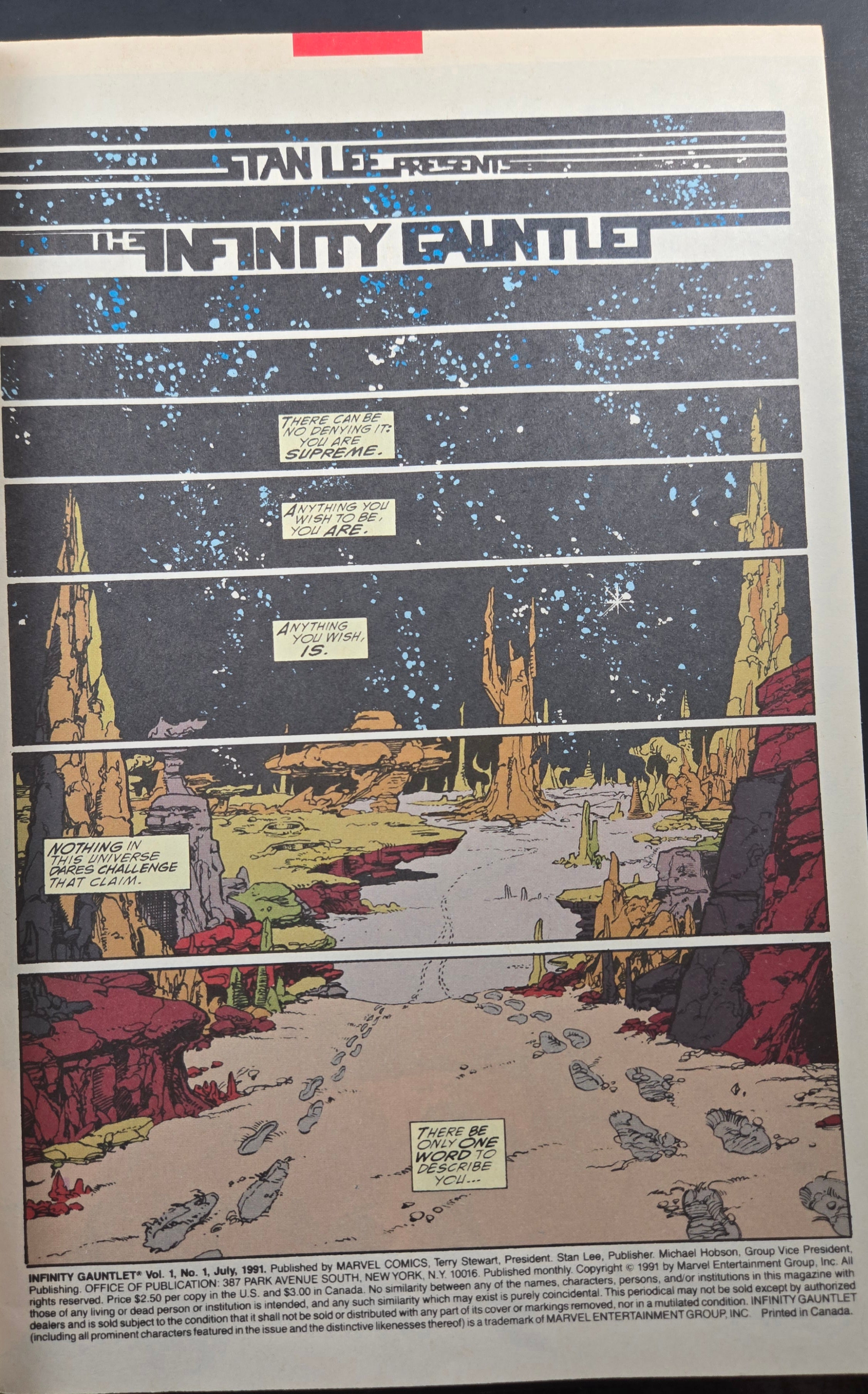 The Infinity Gauntlet #1 (Marvel Comics July 1991) VF+